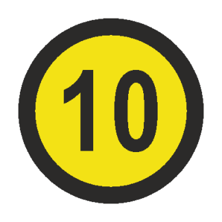 Kiirusepiirang "10" 15 cm