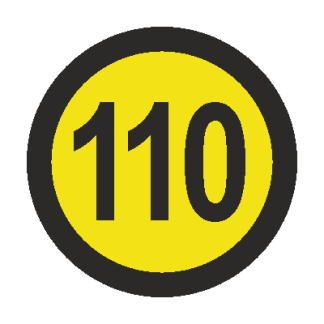 Kiirusepiirang "110" 15 cm