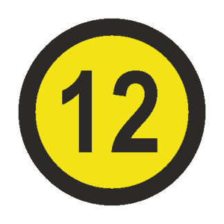 Kiirusepiirang "12" 15 cm