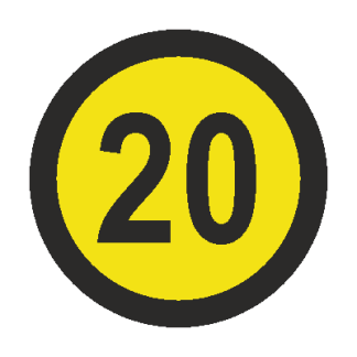 Kiirusepiirang "20" 15 cm