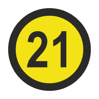 Kiirusepiirang "21" 15 cm