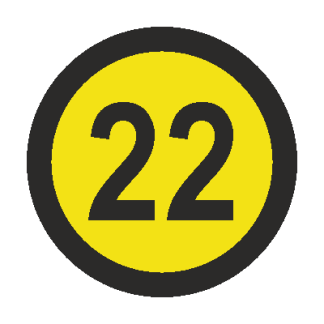 Kiirusepiirang "22" 15 cm