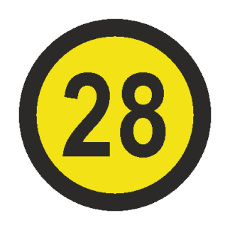 Kiirusepiirang "28" 15 cm
