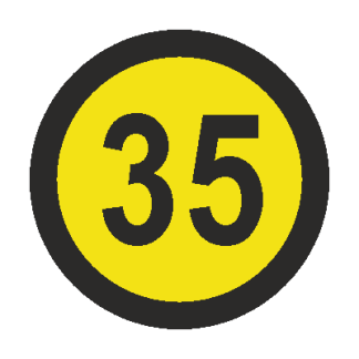 Kiirusepiirang "35" 15 cm