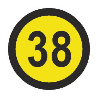 Kiirusepiirang "38" 15 cm