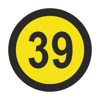 Kiirusepiirang "39" 15 cm