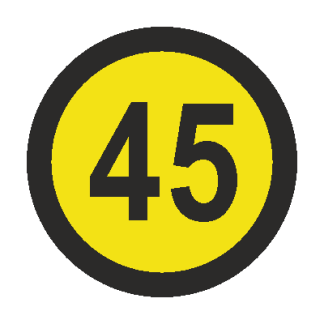 Kiirusepiirang "45" 15 cm